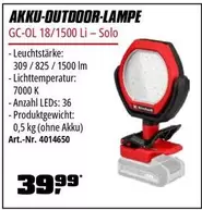 AKKU-VENTILATOR GC-CF 18/110 Li - Solo