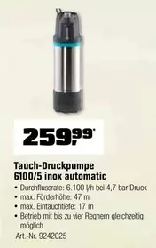 Tauch-Druckpumpe 6100/5 inox automatic