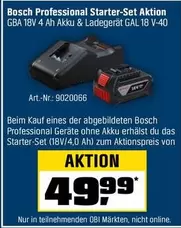 Bosch - Starter-Set Aktion GBA 18V 4 Ah Akku & Ladegerät GAL 18 V-40