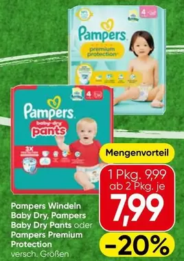 Pampers - Windeln Baby Dry, Baby Dry Pants oder Premium Protection