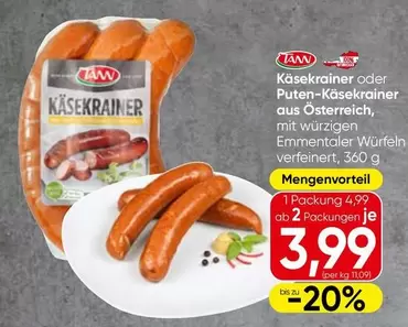 Käsekrainer oder Puten-Käsekrainer