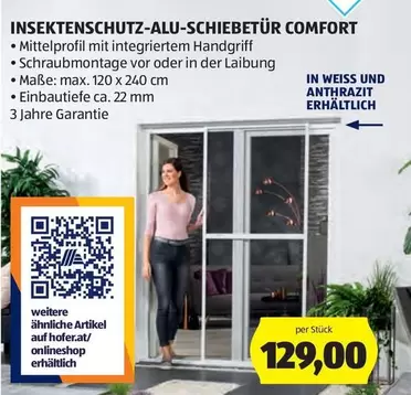 Weiss - INSEKTENSCHUTZ-ALU-SCHIEBETÜR COMFORT
