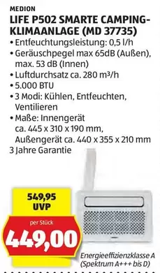 Camping - LIFE P502 SMARTE CAMPING-KLIMAANLAGE (MD 377735)