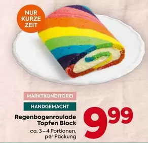 Regenbogenroulade Topfen Block