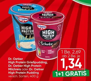 Dr Oetker - High Protein Grießpudding, High Protein Milchreis oder High Protein Pudding