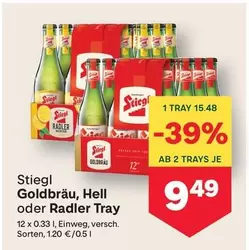 Stiegl - Goldbrrr, Hell oder Radler Tray