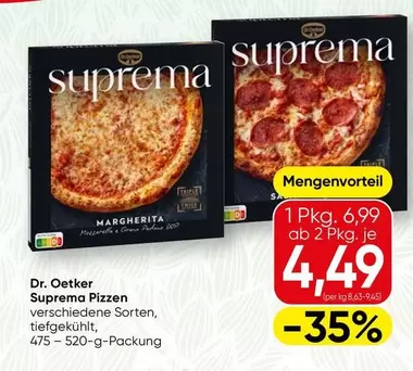 Suprema Pizzen verschiedene Sorten