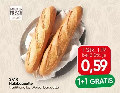 Halbbaguette traditionelles Weizenbaguette