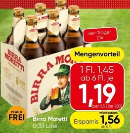 Birra Moretti 0,33 Liter