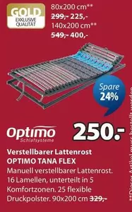 Gold - Verstellbarer Lattenrost OPTIMO TANA FLEX