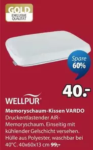 Gold - Memoryschaum-Kissen VARDO