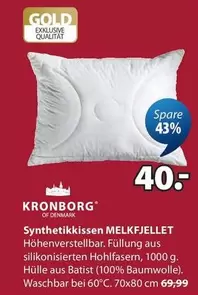 Gold - Synthetikkissen MELKFJELLET