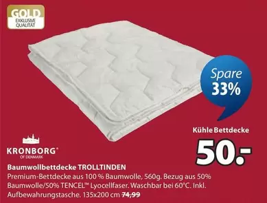 Gold - Baumwollbettdecke Trolltinden