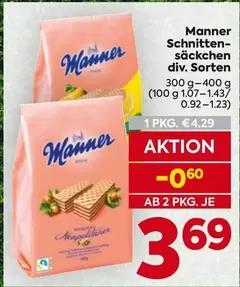 Manner - Schnitten-säckchen div. Sorten