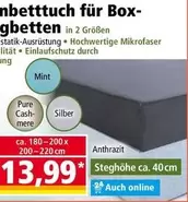 Box - Bettuch für springbetten