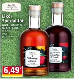 Gourmet - Likör Spezialität Weinbergpfirsich oder Fruchtige Kirsche