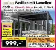 Pavillon mit Lamellen-dach ca. 300x400x240 cm Best.-Nr.: 1179445