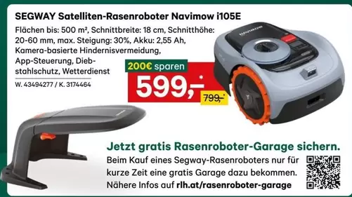 Segway - Satelliten-Rasenroboter Navimow i105E