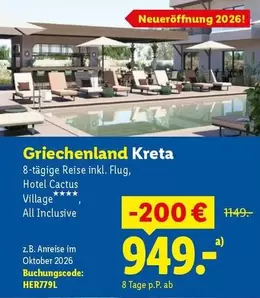 Griechenland Kreta 8-tägige Reise inkl. Flug, Hotel Cactus Village **** All Inclusive