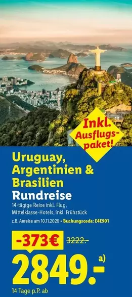 Uruguay, Argentinien & Brasilien Rundreise