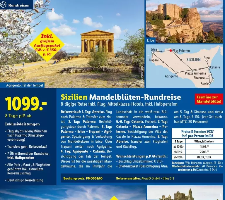 Park - Sizilien Mandelblüten-Rundreise