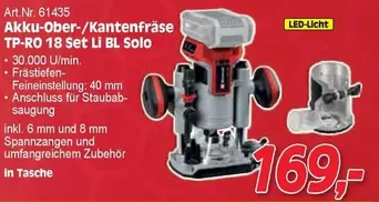 Einhell - Akku-Ober-/Kantenfräse TP-RO 18 Li BL Solo