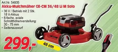 Akku-Mulchmäher GE-CM 36/48 LI M Solo, Art.Nr. 54935