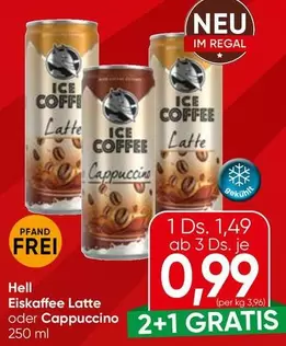 Hell Eiskaffee Latte oder Cappuccino