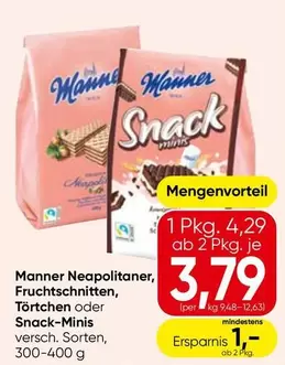 Manner - Neapolitaner, Fruchtschnitten, Törtchen oder Snack-Minis