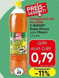 Eistee Zitrone oder Pfirsich