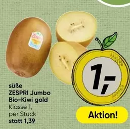 Gold - Bio-Kiwi gold Klasse 1, per Stück