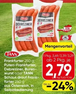 Ama - Frankfurter, Puten-Frankfurter, Debreziner, Burenwurst