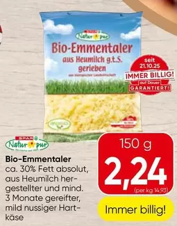 Bio-Emmentaler aus Heumilch g.t.s. gerieben