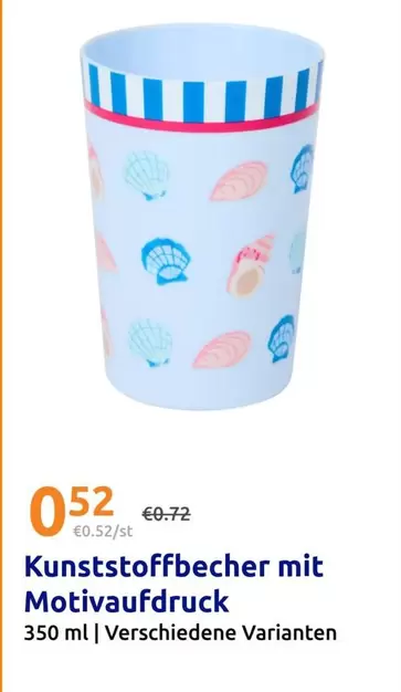 Kunststoffbecher mit Motivaufdruck