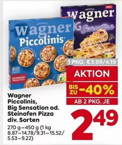 Piccolinis, Big Sensation od. Steinofen Pizza div. Sorten