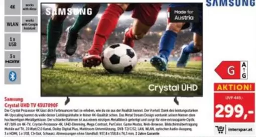 Samsung - Crystal UHD TV 43U7090