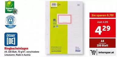 Ringbucheinlagen