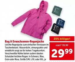 Schwarz - Erwachsenen-Regenjacke