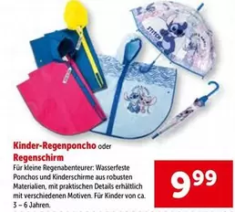 Kinder - -Regenponcho oder Regenschirm