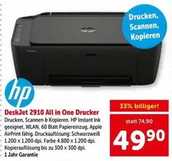 Hp - DeskJet 2910 All in One Drucker