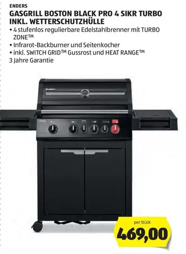 Switch - GASGRILL BOSTON BLACK PRO 4 SI KR TURBO