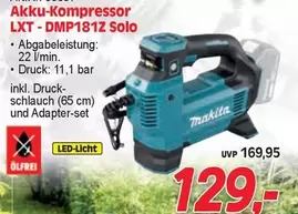 Makita - Akku-Kompressor LXT - DMP181Z Solo