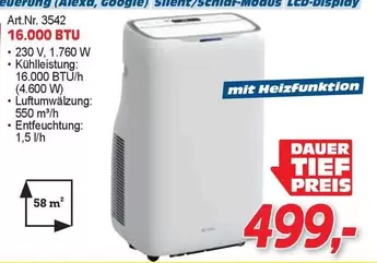 Klimaanlage (Alexa, Google) Silent/Schlaf-Modus LCD-Display