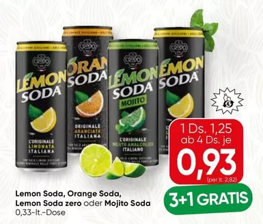 Orange - Lemon Soda, Soda, Lemon Soda zero oder Mojito Soda
