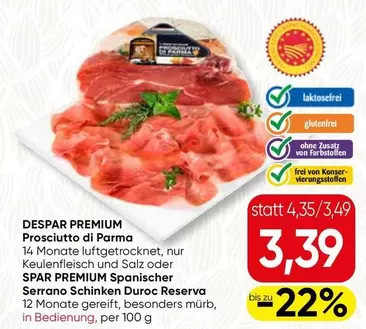 Prosciutto di Parma, Serrano Schinken