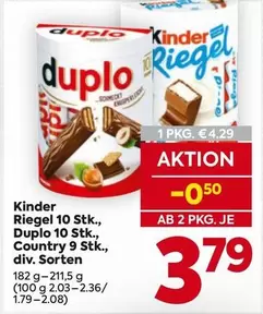Kinder -  Riegel, Duplo, Country