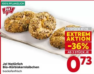 Natürlich Bio-Kürbiskernlaibchen backofenfrisch