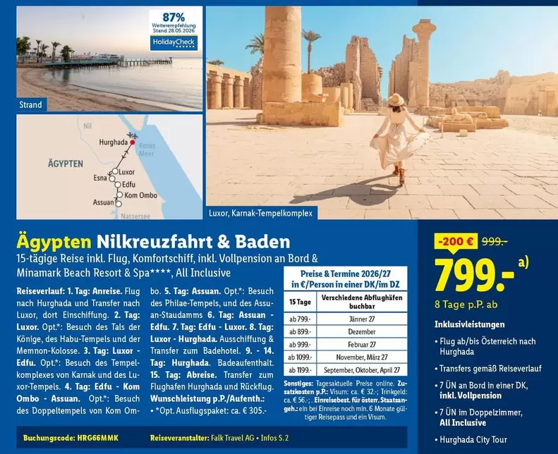 Pegasus - Ägypten Nilkreuzfahrt & Baden