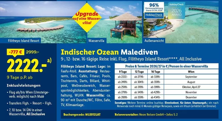 Villa - Indischer Ozean Malediven