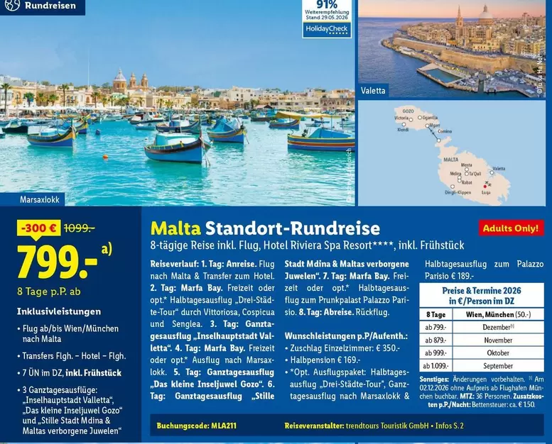 Kleine - Malta Standort-Rundreise